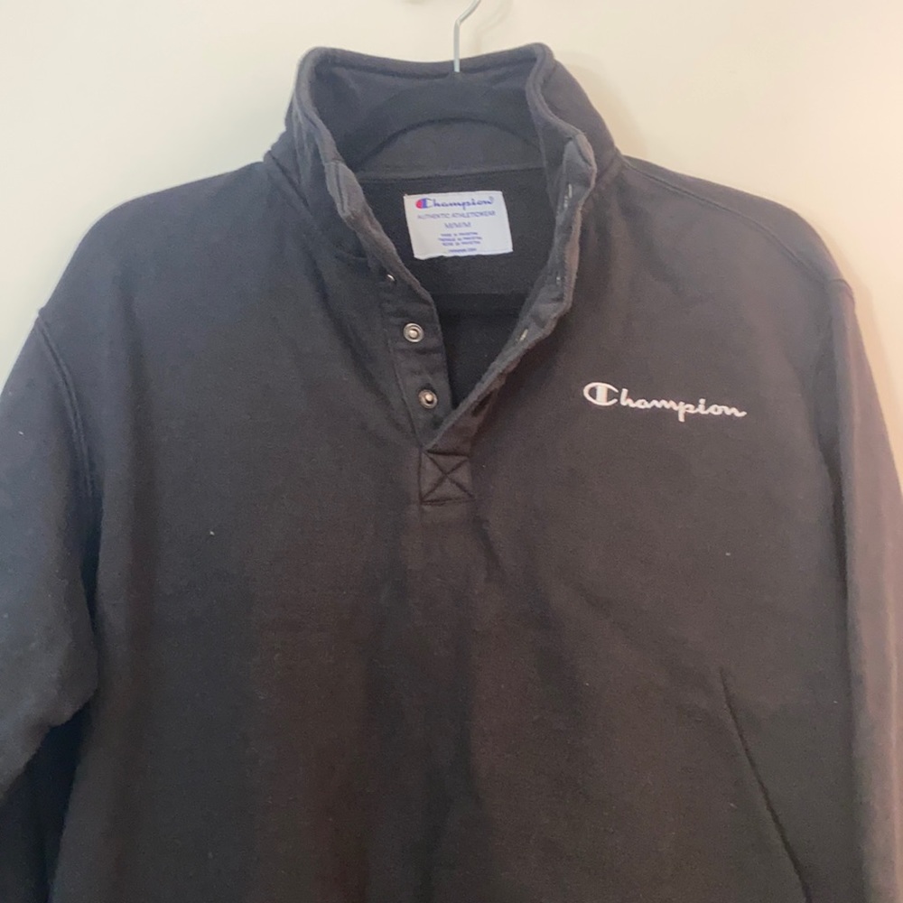 Champion quarter snap black pullover size M